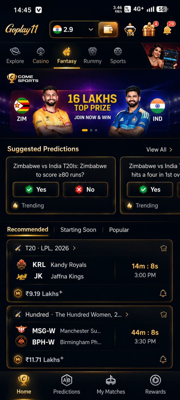 Goplay11 fantasy cricket app guide for Android users
